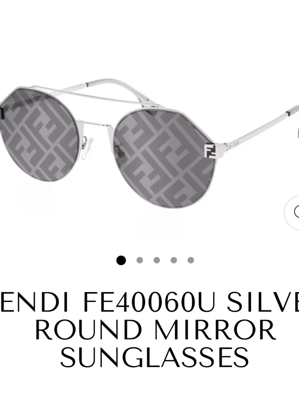 Fendi Silver Logo-Print Round Sunglasses FE40060U SILVER
ROUND MIRROR
SUNGLASSES